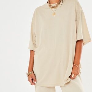 Cream oversized missguided tee